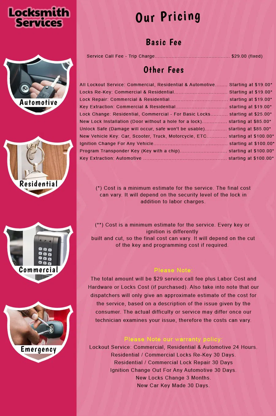 Pine Beach NJ Locksmith Store Pine Beach, NJ 732-329-8342 - price-list-c-18